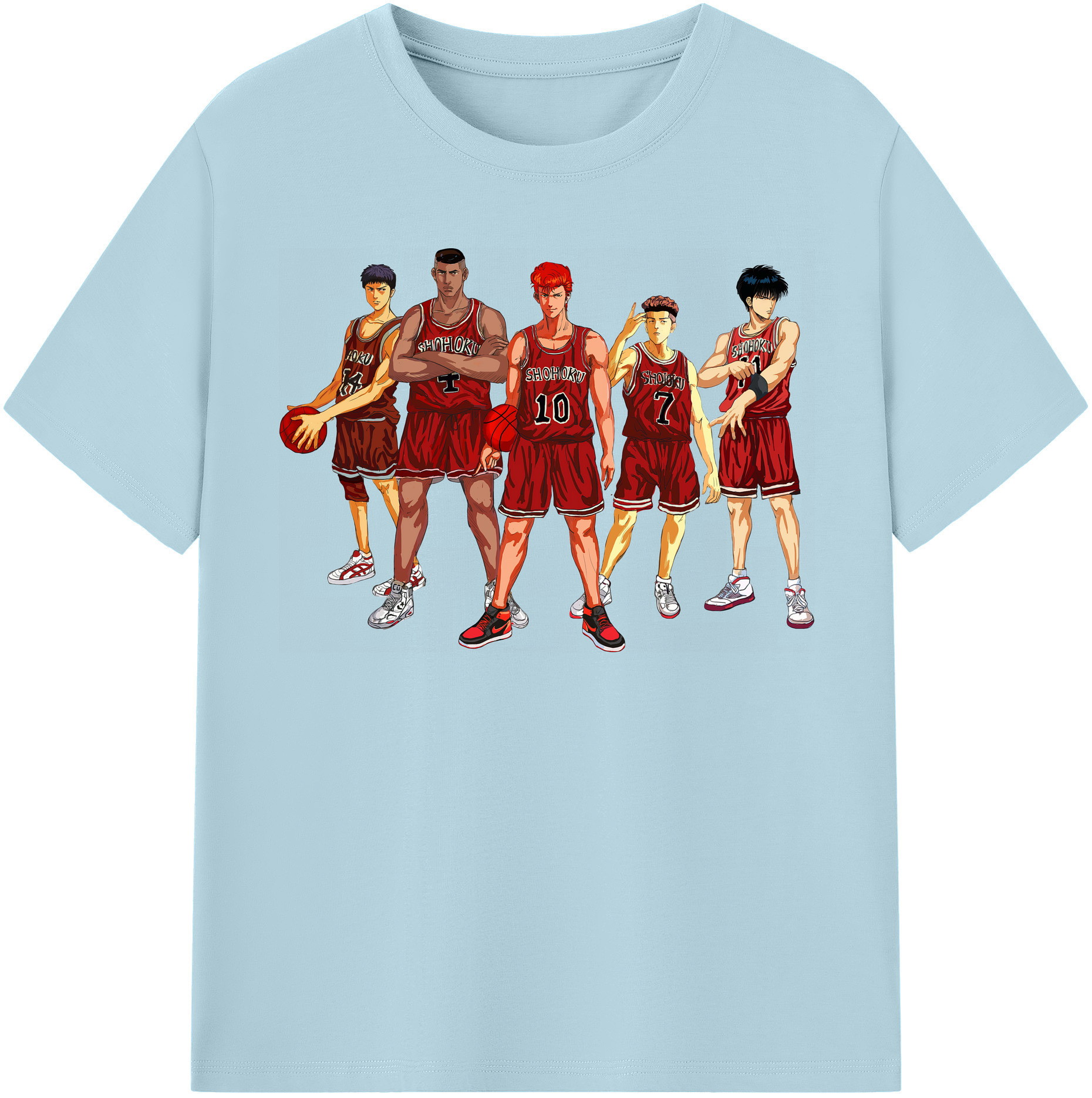 SLAM DUNK／スラムダンク 綿100％半袖Tシャツ（フロントプリント）